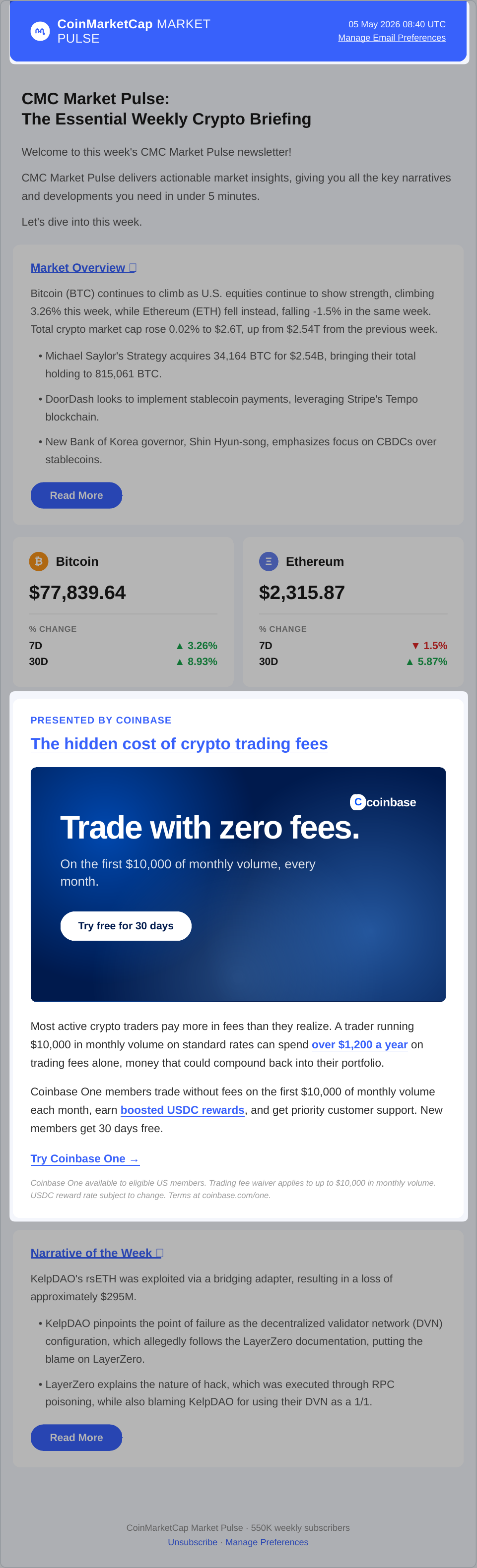 CMC Market Pulse Coinbase Editorial Mockup