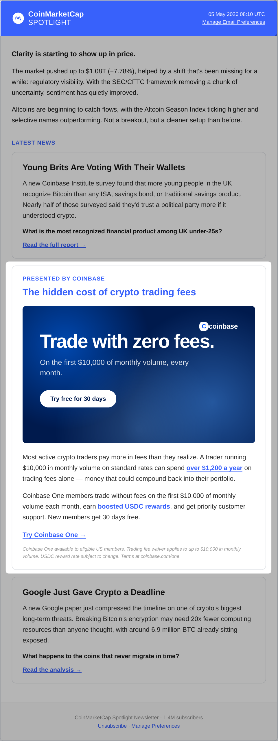 CMC Spotlight Coinbase Editorial Mockup