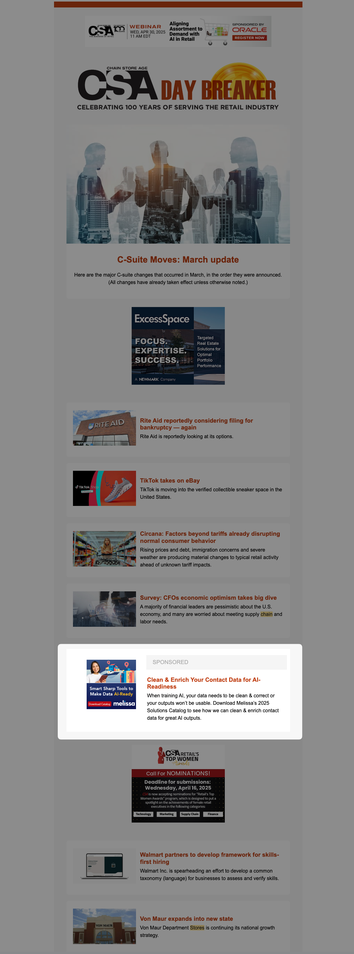 Chain Store Age - Native + Banner Newsletter example