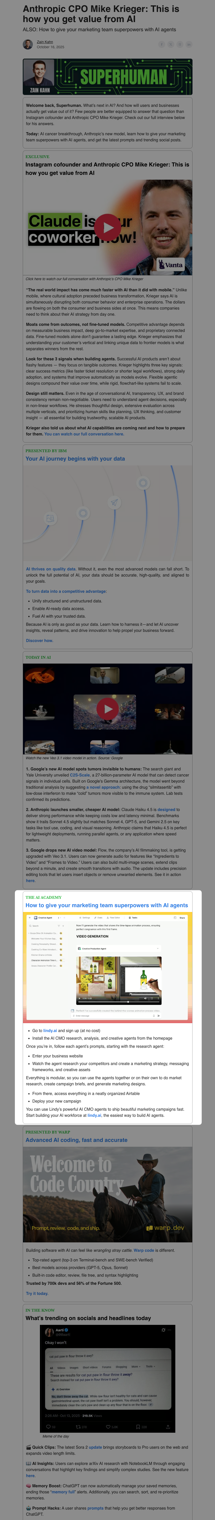 Superhuman AI - tutorial ad example